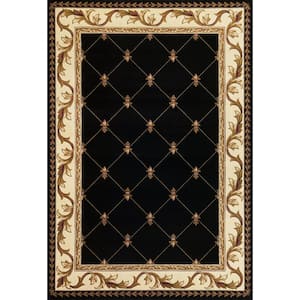 Victorian Black 8 ft. x 11 ft. Area Rug