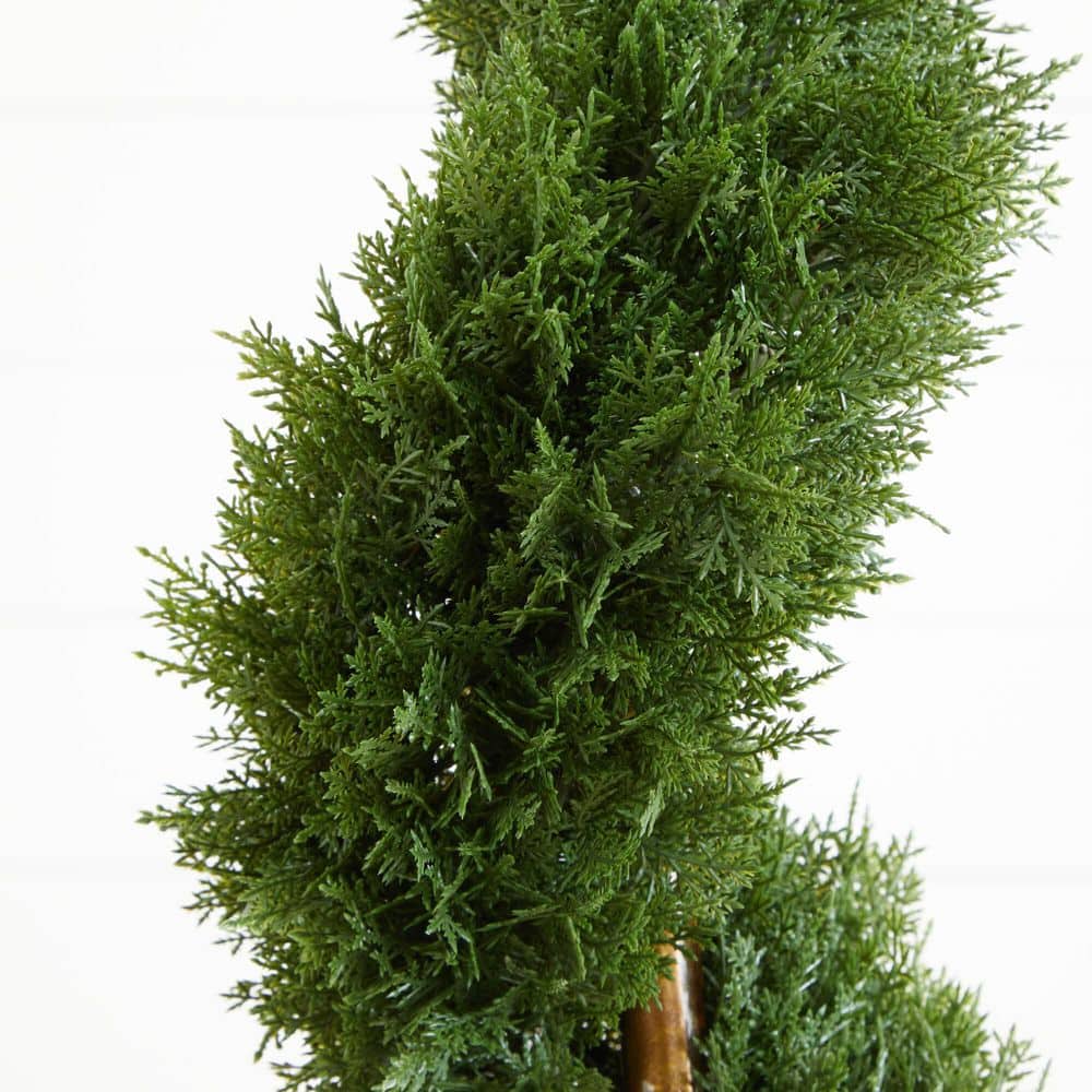Majestic Spiral Cedar Silk Topiary in Pot - 44" Outdoor