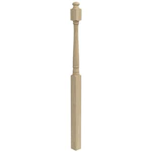 Stair Parts 4040 60 in. x 3 in. Unfinished Poplar Mushroom Top Landing Newel Post for Stair Remodel