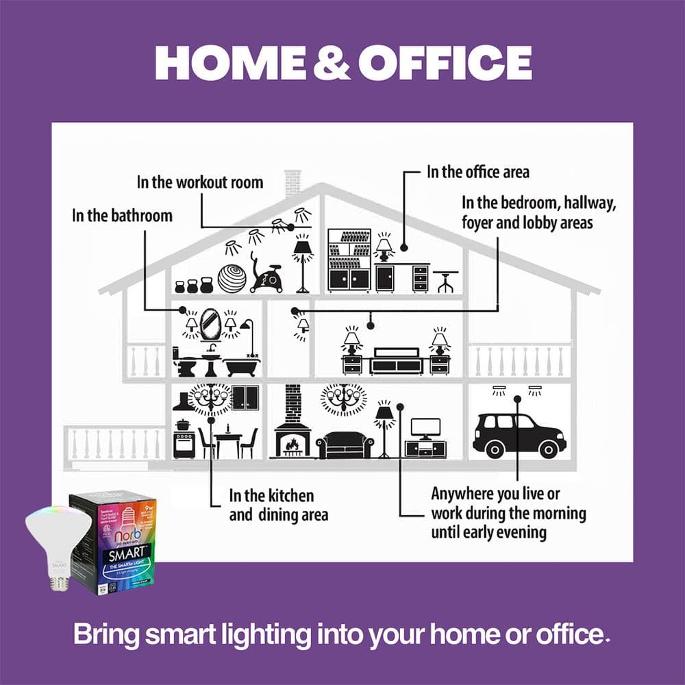 NorbSMART 9W Multicolor Dimmable LED Smart Light Bulb