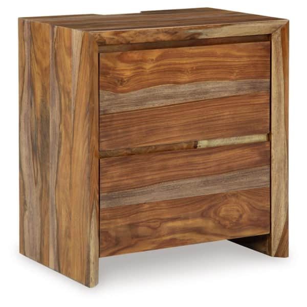 Signature Design By Ashley Dressonni Brown 2 Drawer 24 in. W Nightstand