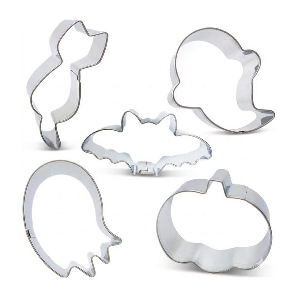 Halloween Series 5-Piece Stainless Steel Mini Cookie Cutter Set Cat Bat Pumpkin Ghost Shapes with Recipe Book price history on PriceWatchPro