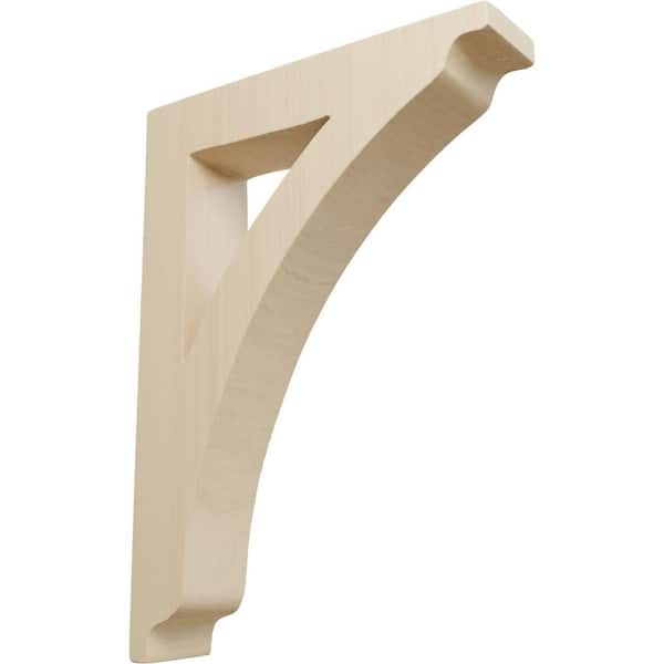 Ekena Millwork 1-3/4 in. x 10-1/2 in. x 7-1/2 in. Rubberwood Medium Thorton Bracket