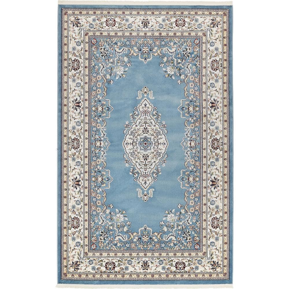 Narenj Collection Area Rug - Windsor (5 ft. 3 in. x 8 ft. Rectangle Blue/Burgundy) price history on PriceWatchPro