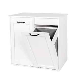 White MDF Modern Rectangle Laundry Room Hamper