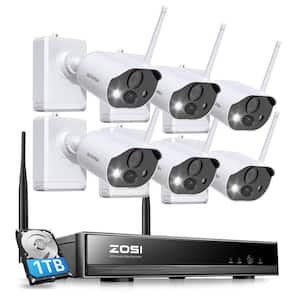 8-Channel 3MP 2K 1TB Security Camera System with 6 Wireless Spotlight Outdoor Cameras, Human Detection, 2-Way Audio
