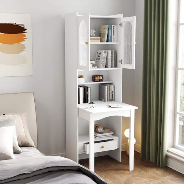 CSC DECOR INC 23.62 in. White Wood Fold-Out Convertible Desk