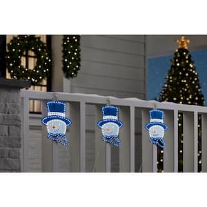 10 in. Twinkling LED Snowmans (3-Pack)