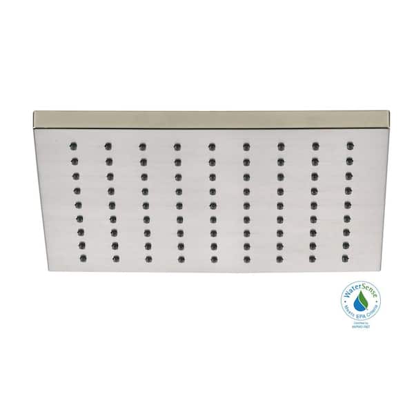 Dorind 1-Spray Pattern with 1.8 GPM 8 in. Wall Mount Fixed Shower Head Square Rain Can in Brushed Gold