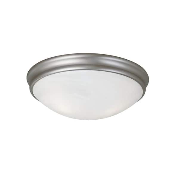 17 in. 3-Light Satin Nickel Flush Mount