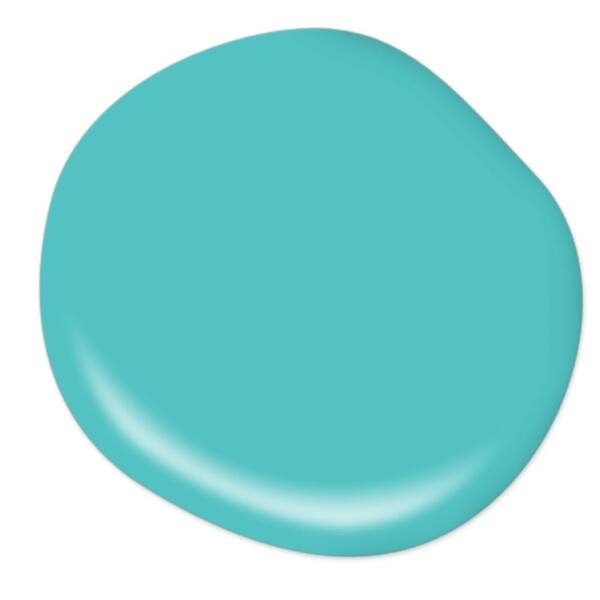 BEHR Premium Plus 5 gal. #500B-4 Gem Turquoise Satin Enamel Exterior Paint & Primer