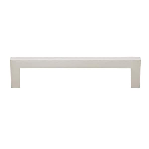 GLIDERITE 5 in. Center-to-Center Satin Nickel Solid Square Cabinet Bar Drawer Pulls (10-Pack)