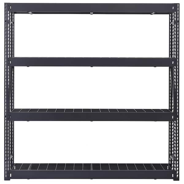 4-Tier Industrial Duty Steel Freestanding Garage Storage Shelving Unit in  Black (77 in. W x 78 in. H x 24 in. D)