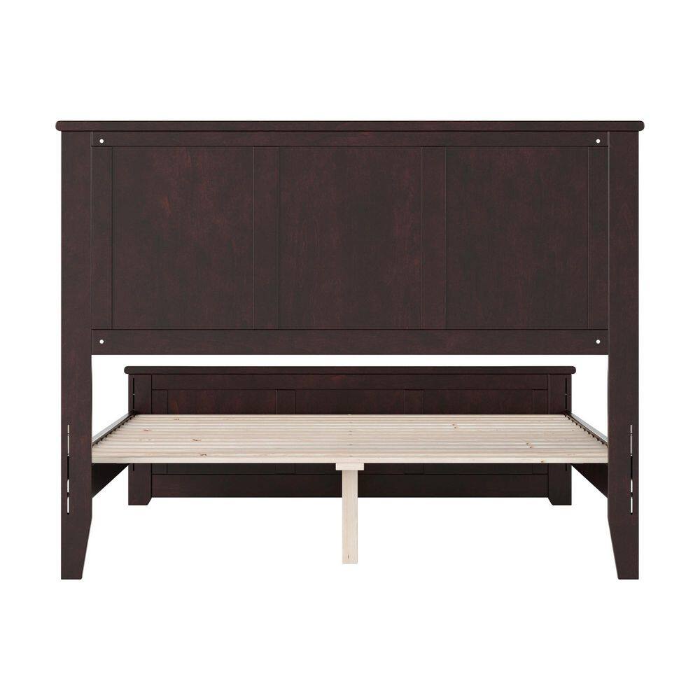 Charlotte Espresso Full Solid Wood Platform Bed with Headboard
