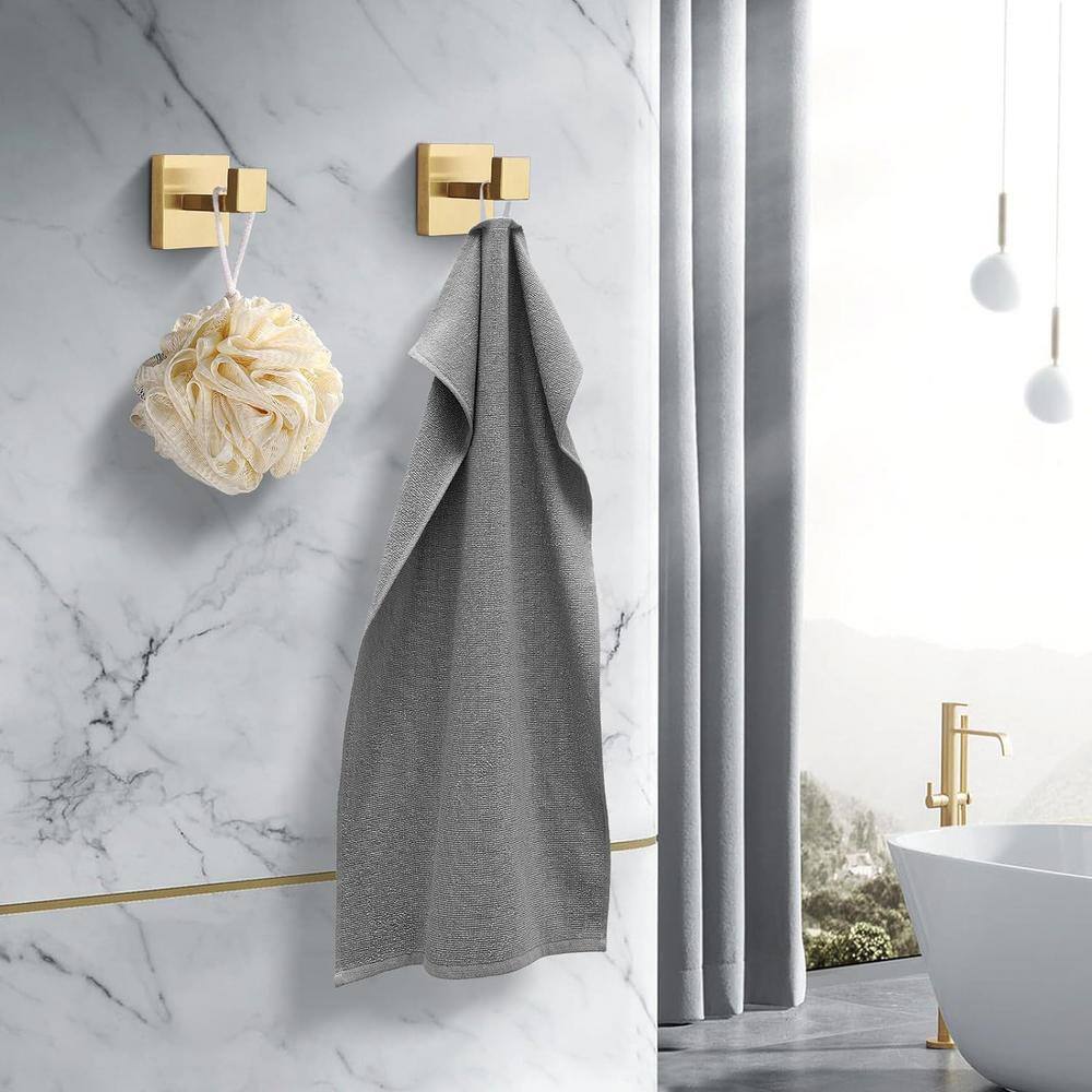 Brushed Gold Stainless Steel Wall Mounted J-Hook Set