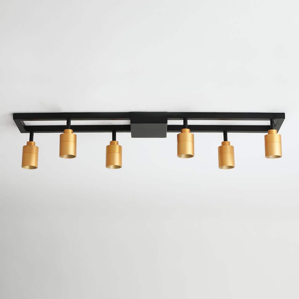 Vidalite Black and Gold Iron Rectangle Semi Flush Mount