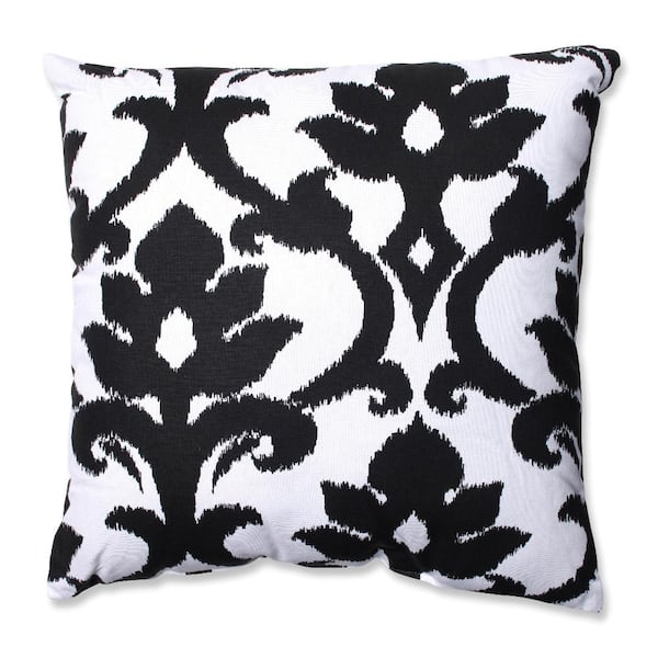 Pillow Perfect Paisley Black/White Azzure Square Outdoor Throw Pillow