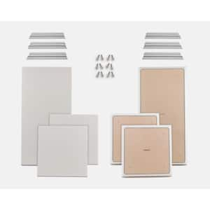 WAVERoom Pro 1 in. x 24 in. x 24 in. and 1 in. x 24in. x 48 in. Sound Absorbing Acoustic Panels in Stone (6-Pack)