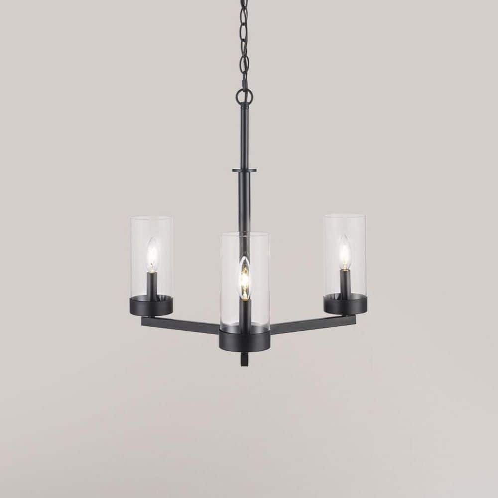 Meadowlark 3-Light Black Chandelier Light Fixture with Clear Glass Shades price history on PriceWatchPro