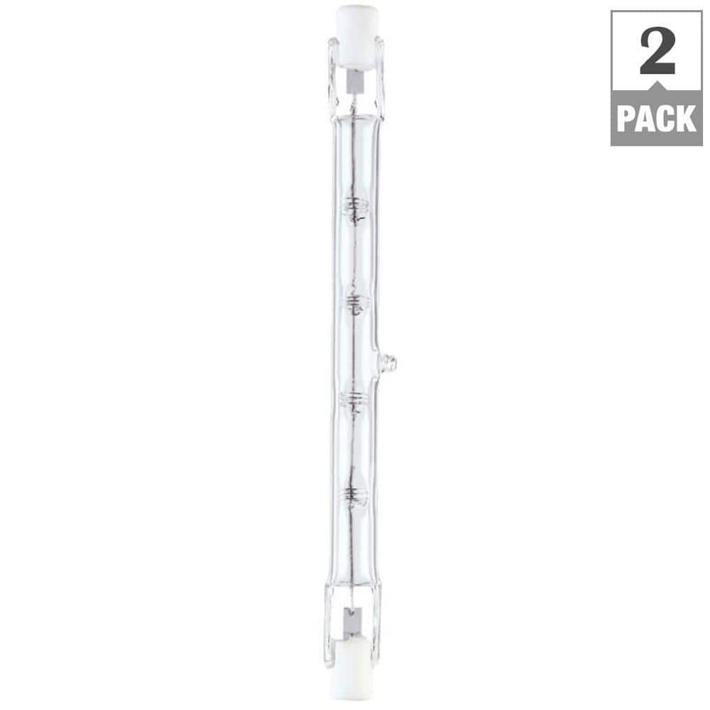 300W Clear Double-Ended Halogen Bulb, 2-Pack
