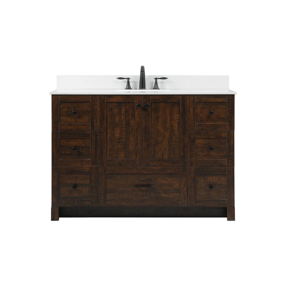 Timeless Home 48 in. W x 19 in. D x 34 in. H Bath Vanity in Expresso with I
