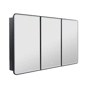 60 in. W x 36 in. H Rectangular LED Medicine Cabinet with Mirror and Built-In Defogging