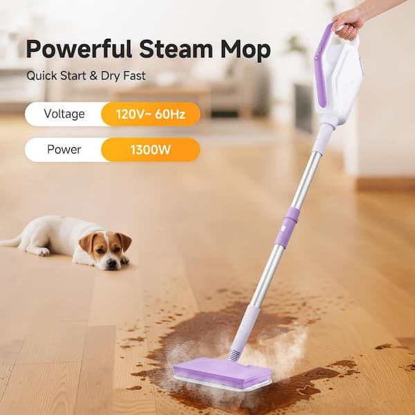 amzchef Corded Steam Mop, Multi-Functional Removable Handheld