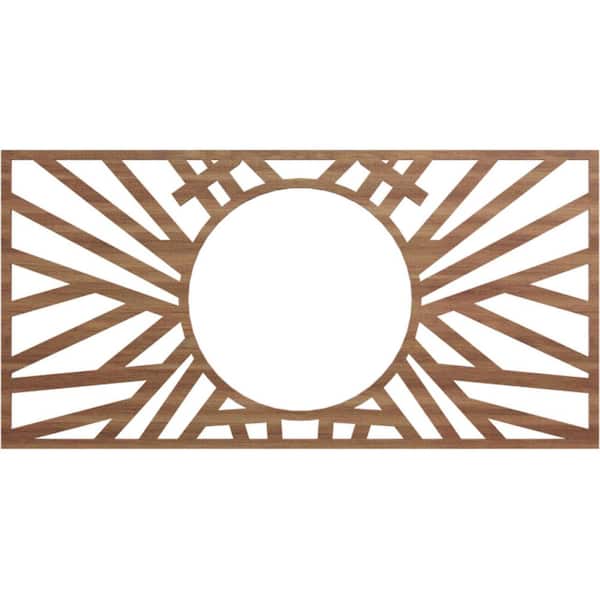 Ekena Millwork 0.375 in. x 24 in. x 12 in. Wood (Walnut) Medallion Moulding