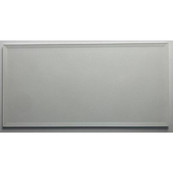 ABOLOS Secret Dimensions Beveled Large Format Subway 8 in. x 16 in. Glossy White Glass Wall Tile