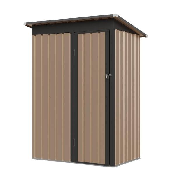 Waterproof Metal Garden Shed, 4.75 ft. x 2.48 ft. Outdoor Tool Storage House with Hinged Door