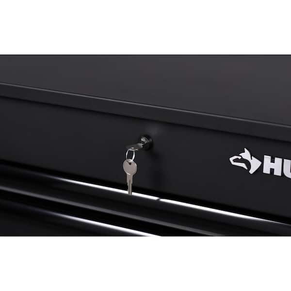Husky - Tool Storage 31 in. W 6-Drawer Black Rolling Tool Cart