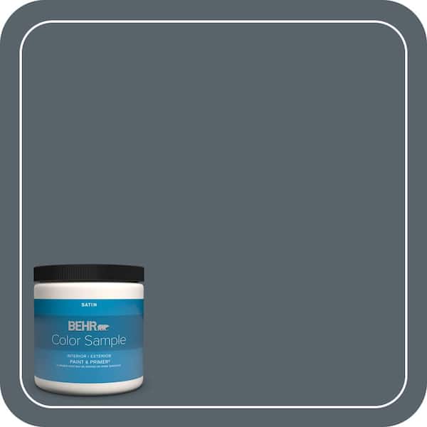 BEHR PREMIUM PLUS 8 oz. #N490-6 Calligraphy Satin Enamel Interior/Exterior Paint & Primer Color Sample