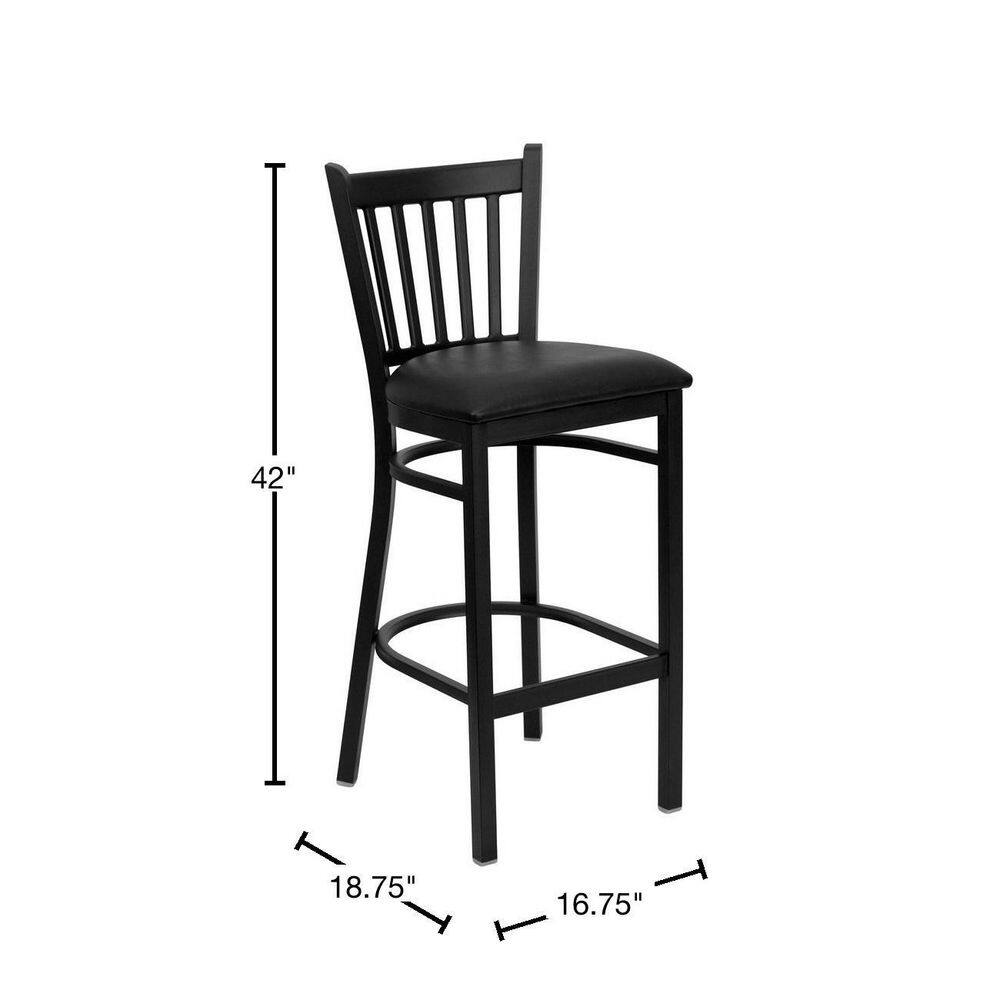 Hercules Series Chic Black Metal Barstool with Vinyl Seat