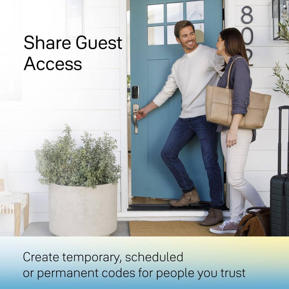 Satin Nickel Smart Keyless Entry Deadbolt with Wi-Fi and Bluetooth