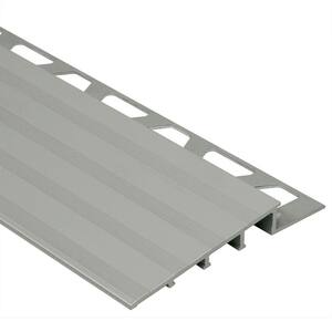 Reno-Ramp Satin Anodized Aluminum 3/8 in. x 8 ft. 2-1/2 in. Metal Reducer Tile Edging Trim