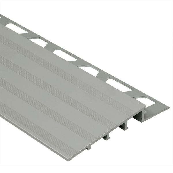 Schluter Reno-Ramp Satin Anodized Aluminum 3/8 in. x 8 ft. 2-1/2 in. Metal Reducer Tile Edging Trim
