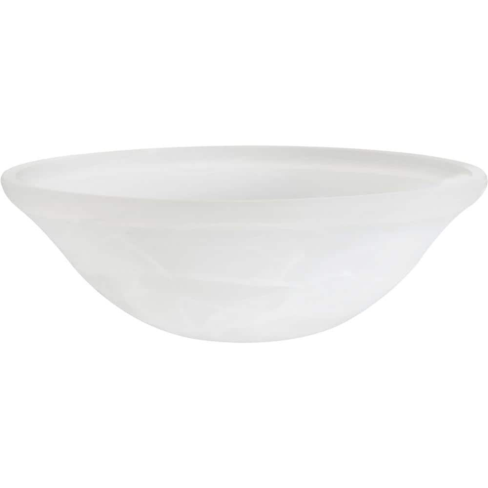 11-1/2 in. D x 4 in. H Alabaster Bowl Shape Glass Flush/Semi-Flush ...