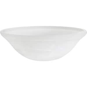 11-1/2 in. D x 4 in. H Alabaster Bowl Shape Glass Flush/Semi-Flush Mount Shade,1/2 in. Neckless Fitter