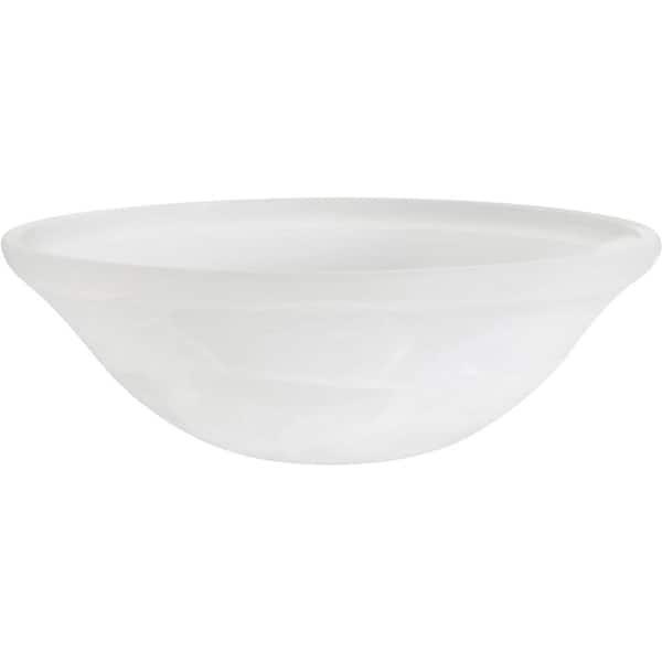 Unbranded 11-1/2 in. D x 4 in. H Alabaster Bowl Shape Glass Flush/Semi-Flush Mount Shade,1/2 in. Neckless Fitter
