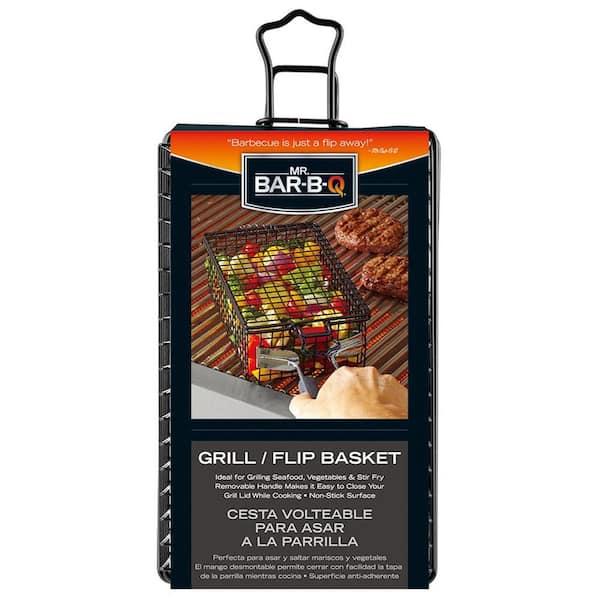 Mr. Bar-B-Q Grill/Flip Basket with Removable Handle