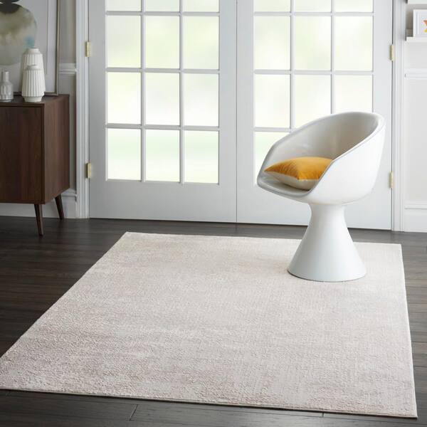 Nourison Silky Textures Ivory/Grey 4 ft. x 6 ft. Abstract Contemporary Area  Rug 709820 - The Home Depot