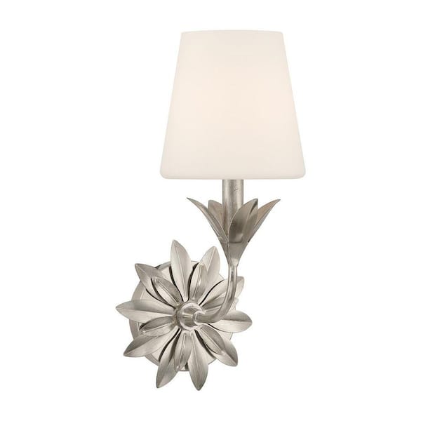 6.5 Broche 1 Light Antique Silver Sconce