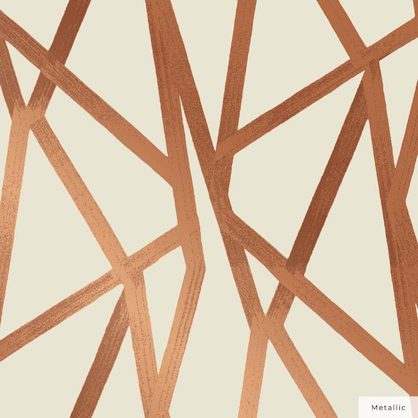 Tempaper Genevieve Gorder Metallic Urban Bronze Intersections Vinyl Peel and Stick Wallpaper Roll (Covers 28 sq. ft.)