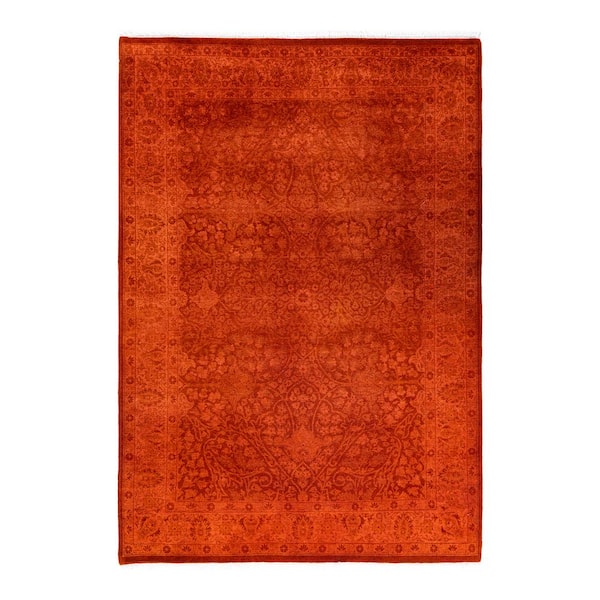 Fine Vibrance Orange 4 ft. x 6 ft. Solid Wool Indoor Area Rug