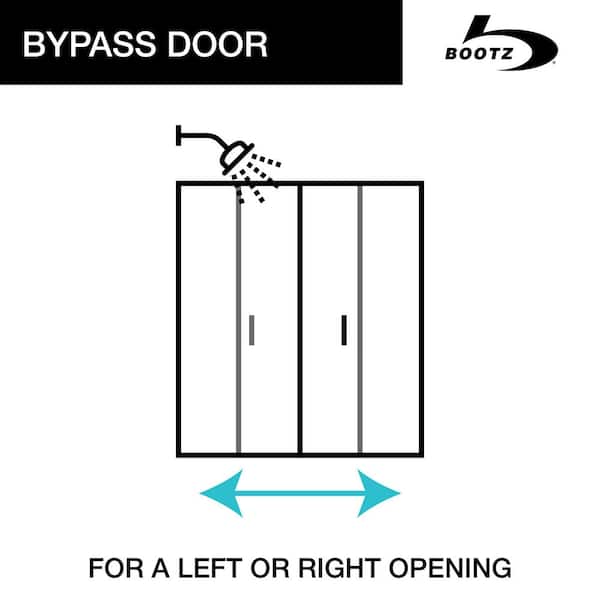 Aloha 56 - 60 in. W x 58 in. H Semi-Frameless Sliding Shower Door/Enclosure Tub Door in Matte Black with Clear Glass