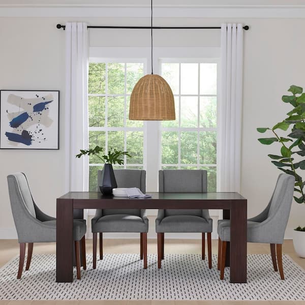 Riverton Sable Wood Finish 68 in. W x 38 in. D Dining Table with 4 Square Legs, Seats 4-6