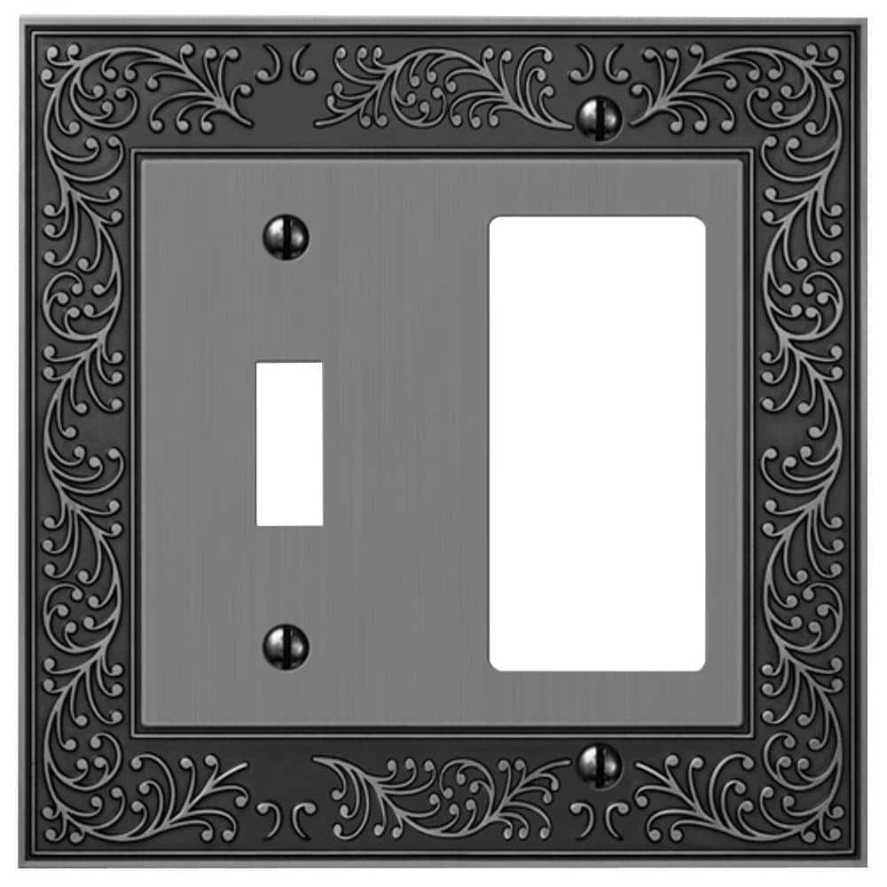 Bleinhem 2 Gang 1-Toggle and 1-Rocker Metal Wall Plate - Antique Nickel price history on PriceWatchPro
