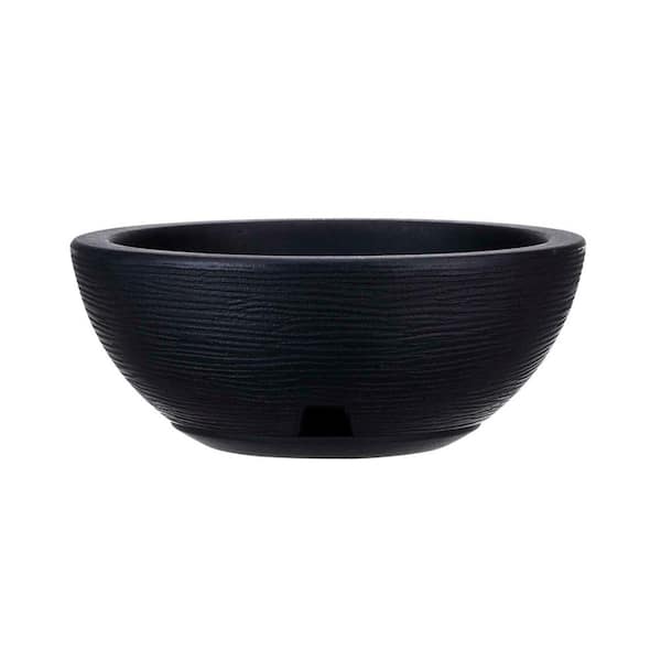 Amsterdan Small Black Plastic Resin Indoor and Outdoor Planter Bowl