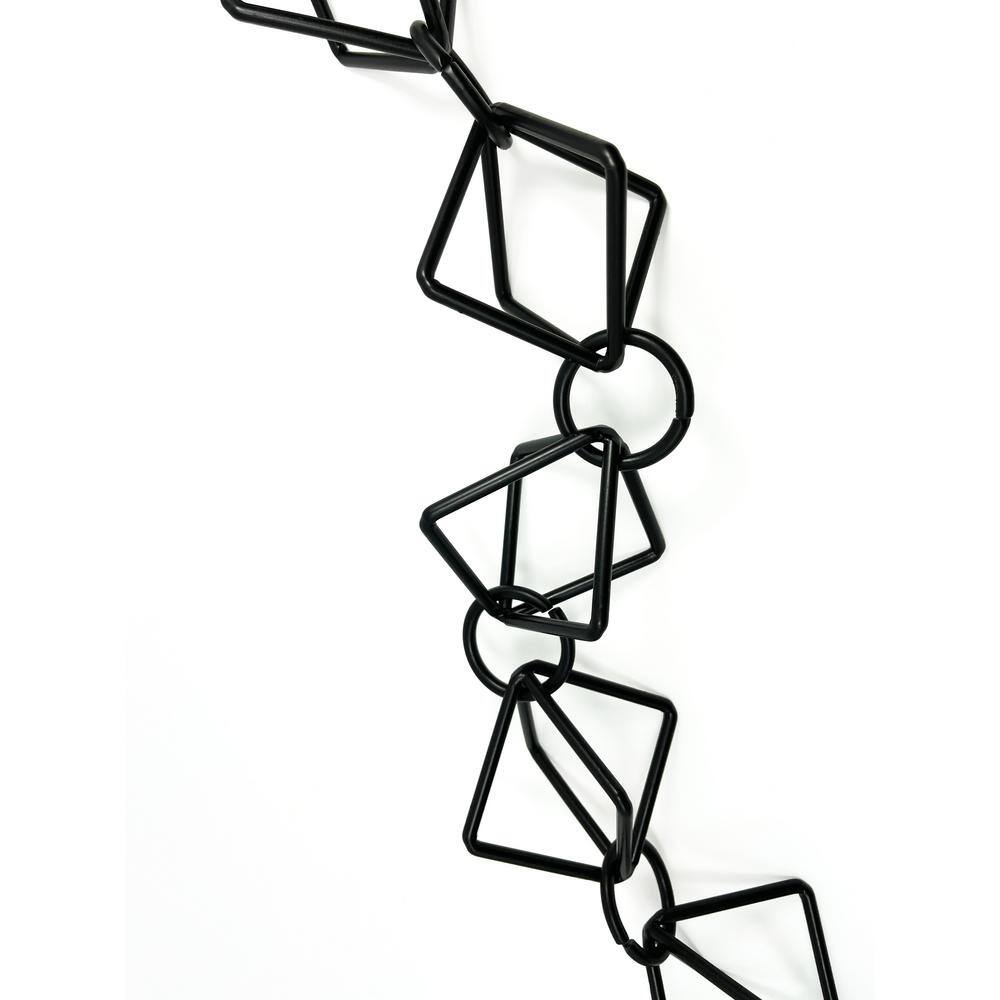 8.5 ft Black Metal Diamond Link Rain Chain