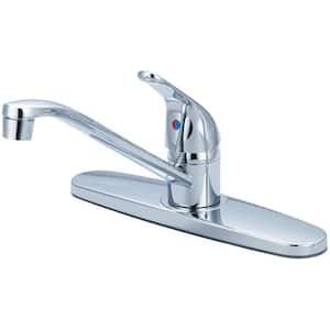 Elite Single-Handle Standard Kitchen Faucet with Supply Lines in Chrome